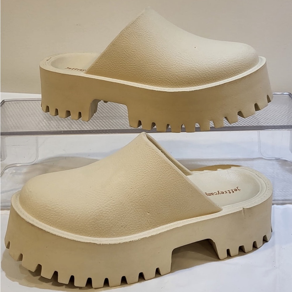 JEFFREY CAMPELL cream platform clogs